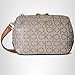 Calvin Klein Women's Lucy Triple Compartment Crossbody, Almond/Taupe/Caramel Embossed, One Size