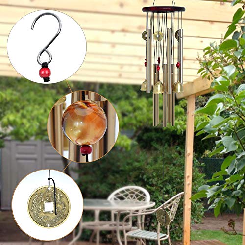 Image of Chinese Traditional Retro10 Tubes 5 Bells Bronze Yard Garden Outdoor Living Wind Chimes 85cm (MT-626).