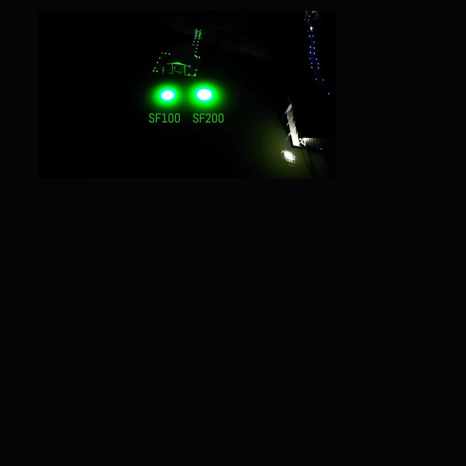 Sea Floor Dock Light- 50 ft Waterproof Cord, Bright LED Green/Blue Glow, Perfect for Night Fishing, Piers & Waterfronts (Green, SF100)