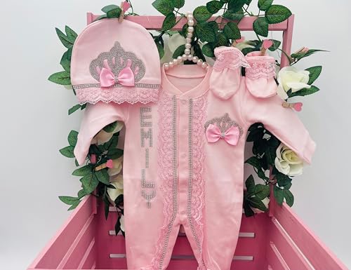 image for Generic Custom Newborn Baby Clothes Set for Girls – 3 PCS Personaliz
