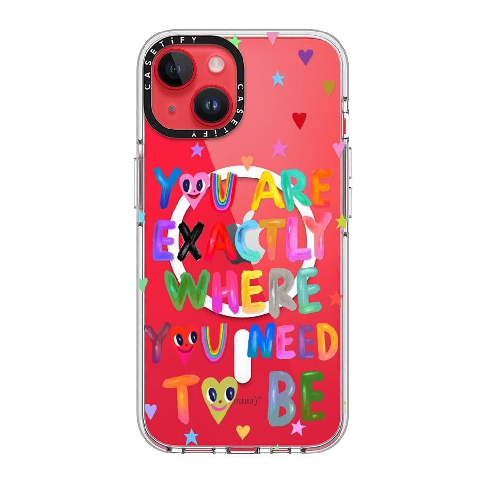 CASETiFY Przezroczyste etui na iPhone'a 14 [nie żółknie/ ochrona przed upadkiem 2 m / kompatybilne z Magsafe] - jesteś dokładnie - przezroczyste