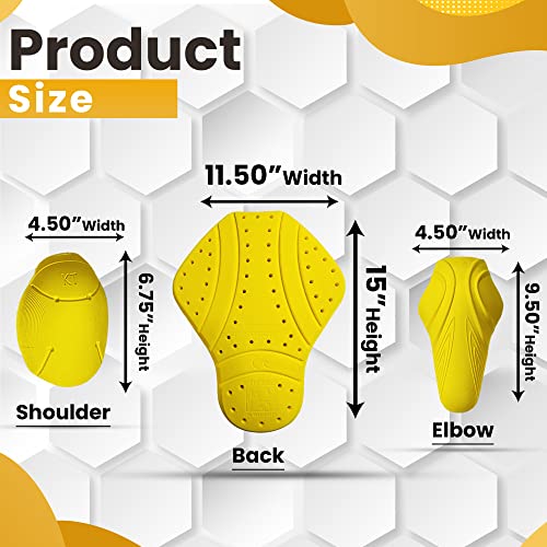 Motostylewear 5 Pc - Ce Level 2 Certified Armor Pads L Level 2 Approved Back, Shoulder And Elbows Armor Protector Inserts For Motorcycle Jackets. #TOP2