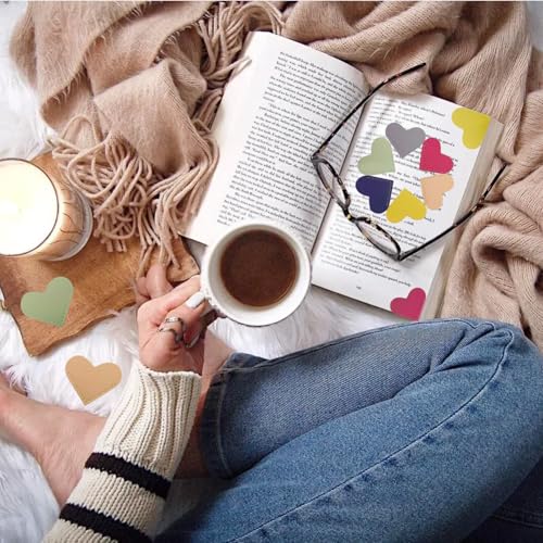 Image of Leather Heart Bookmarks - Winjeto 6 Pieces Book Lovers Gifts for Women Kids | Bulk Gifts | Cute Corner Bookmark | Book Markers | Bible Study | School Office Home Journal Supplies Accessories Stationary