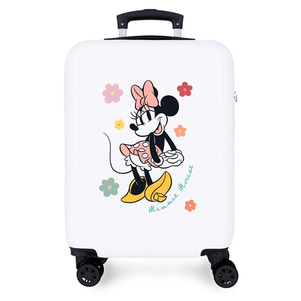 Joumma Disney Minnie & Friends Walizka kabinowa biała 38 x 55 x 20 cm sztywny 2 kg zamek szyfrowy z boku ABS 2 kg 35 l bagaż podręczny, biała, Talla única, walizka kabinowa