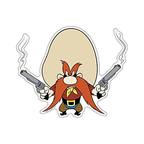 Image of Fan Emblems Yosemite Sam Car Decal, Classic Looney Tunes Character (Automotive Domed, Transparent, 6.02 x 4.92 x 0.10 inches)