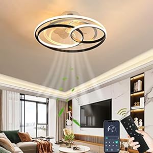 Ceiling Fan with Lighting and Remote Control, Quiet, Modern LED Dimmable Ceiling Light with Fan, 48 W Fan with Light for Dining Room, Living Room, Bedroom