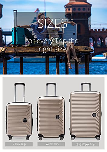 Hauptstadtkoffer Mitte - Großer Hartschalenkoffer, TSA, 4 Rollen, Check-In Gepäck mit 8 cm Volumenerweiterung, 77cm, 130 Liter, Champagner