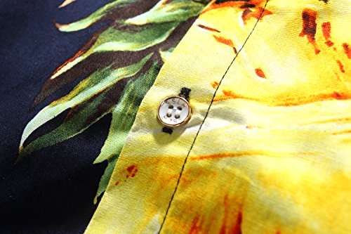 SSLR Mens Button Up Shirts Cotton Short Sleeve Hawaiian Shirts for Men4
