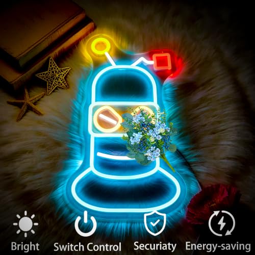 Image of Robot Neon Signs for Wall Decor LED Sign Neon Lights Game Room Decor