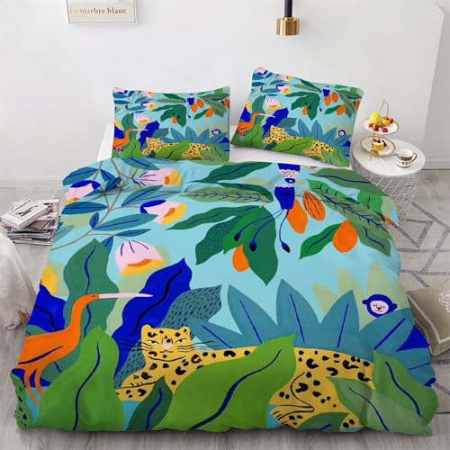 Parure de lit 240x260 léopard en microfibre de qualité supérieure KG4062