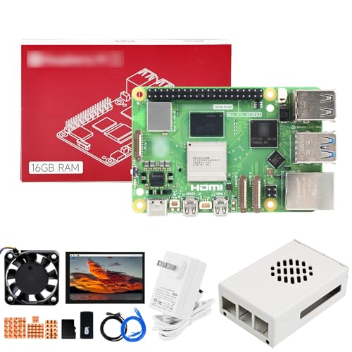 Image of Yahboom Pi 5 16GB Starter Kit with 27W 5.1V /5A Power Adapter Heat Sink and Pi5 Case, 10-inch Display Provide Openclaw Deployment (Pi5 16GB, 10 in Screen Kit)