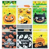 SORAmood ハロウィン ギフトバッグ ラッピング袋 お菓子袋 リボン付 15㎝×23㎝×マチ3㎝ プレゼントバッグ 小分け袋 贈り物 手提げ袋 6種類30枚セット