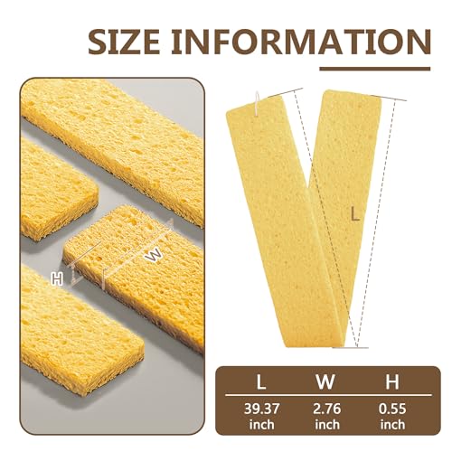 Image of Kitchen Sink Water Splash Guard, Kitchen Sponges Absorbent Faucet Mat, Heavy Duty Scrub Sponges, Suitable for Cleaning Kitchen and Bathroom Countertops, Super Absorbent (Yellow, 23.23 inchx2.76 inch)