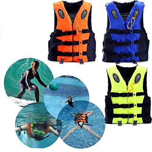 Polyester Safety Life Jacket for Swimming Super lite Vest with 3-Buckle Weighing 75-95 kg (Blue) 2