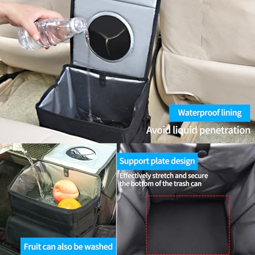 Image of Car Trash Can，Two-Pack Large and Small Combination Hanging Detachable Foldable Car Trash Can，100% Waterproof Suitable for SUV, Sedan, Truck Multi-Purpose Storage Box