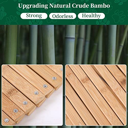 Expandable Accordion Dog Gate, Wooden Accordian Expansion Dog Gate for Doorway Stairs, Retractable Gate Safety Protection for Small Medium Pet Dog, 8" to 42" W, 28.7" H (Upgraded Accordion Dog Gate)