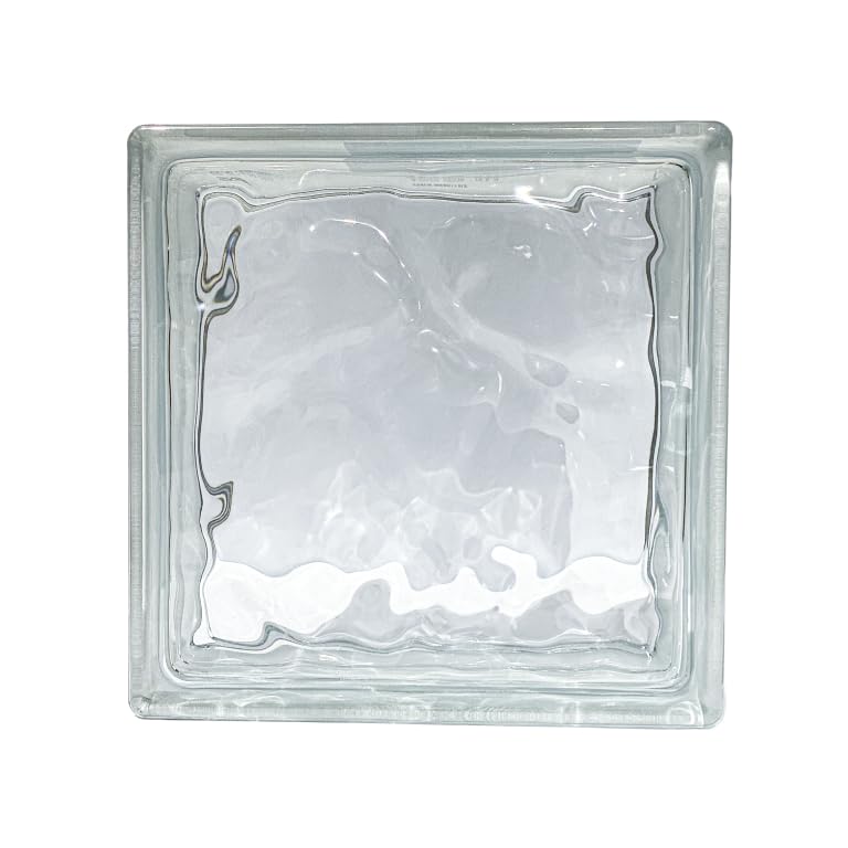Vitrobrique Smart Wave Ondulé Transparent brique de verre 240x240x80mm pour cloison lumineuse