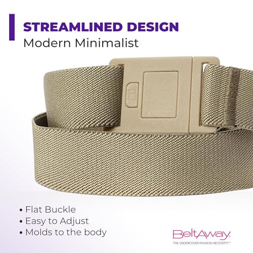 Image of Womens Belts for Jeans, Invisible Flat Buckle Belt, Adjustable Stretch Fit | Adjustable Invisible Belt with Flat Buckle, No Bulge, Comfortable All Day Fit for Jeans, Pants and Dress