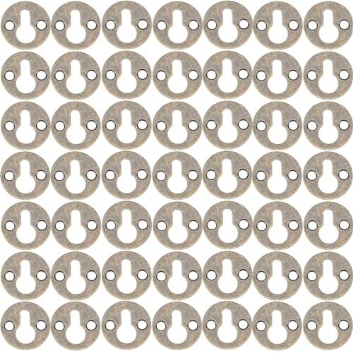 Image of 20 Pack Round Metal Keyhole Hanging Films Shelf Brackets for Picture Frame Hanging(Bronze)