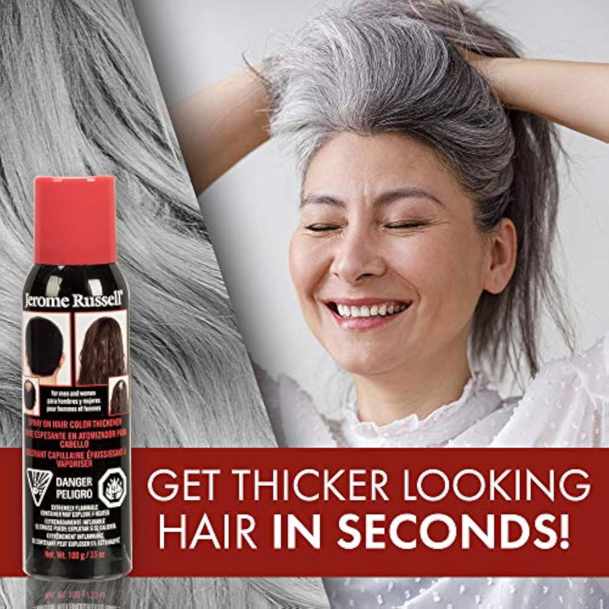 Hair Color Thickener for Thinning Hair, Silver/Gray