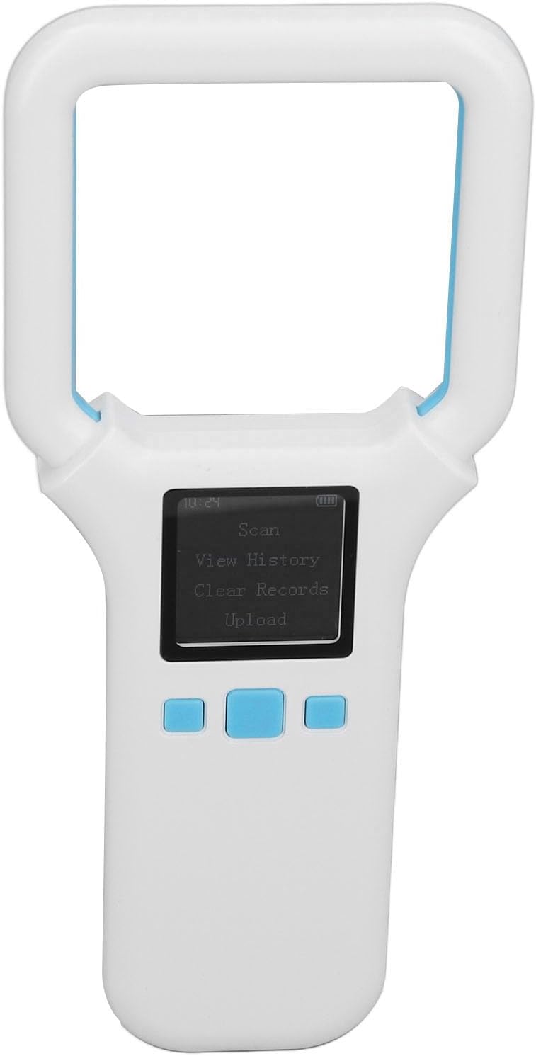 Animal Tag Reader Handheld ID Scanner, 134.2khz and 125khz Frequency, Supports and FDX B ISO11784 85 - Fast Response Under 100ms, Contactless RF Technology, for Vet and Livestock