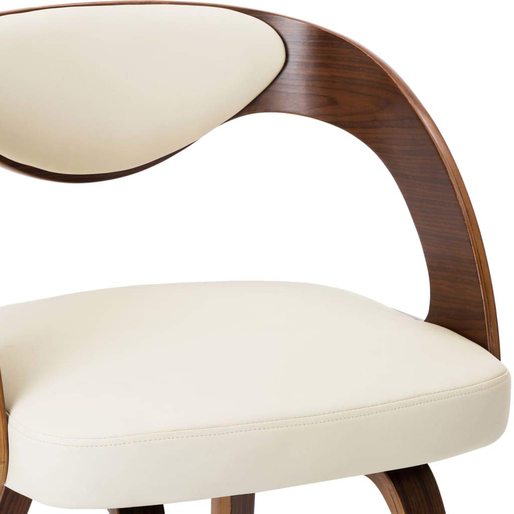 Hothingwell Zestaw 6 kremowych krzeseł do jadalni z zakrzywionego drewna i sztucznej skóry, ponadczasowy, elegancki design, solidna drewniana rama, wygodne wyściełane siedzisko, maksymalne obciążenie