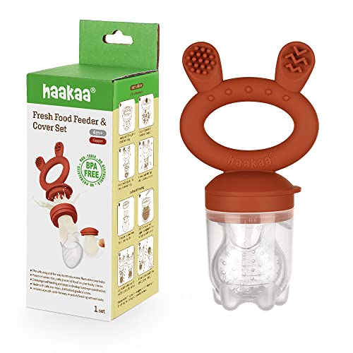 Image of Haakaa Silicone Fresh Food Feeder with Silicone Pouch Cover 1 PK BPA Free (Copper)