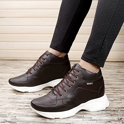 Image of YUVRATO BAXI 3 Inch Hidden Height Increasing Casual Outdoor Sneakers Boots.Height Elevator Boots