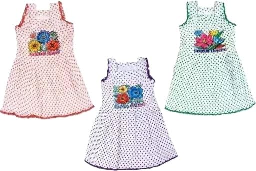 Baby Girls Cotton Frock Pack of 3 Sleeveless Printed Fit & Flare Dress Soft Knee Length Summer for Kids-image-6