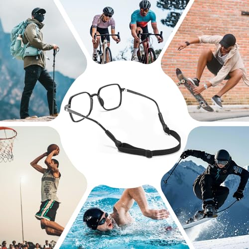 Image of 4 Pack Adjustable Glasses Strap（8.5-12.5in）, Glass Straps for Eyeglasses & Sunglasses, Anti-Slip Sports & Daily Use Eyeglass Strap