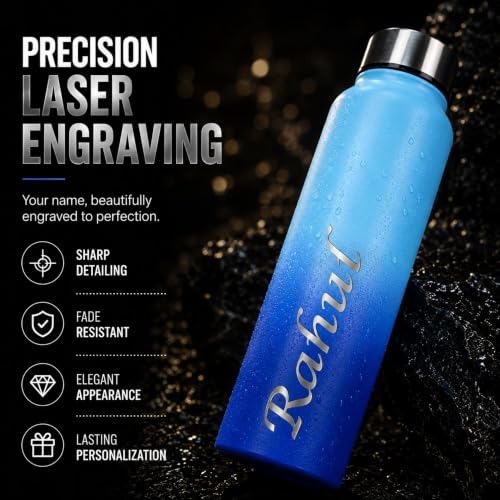Image of Courage Personalised Stainless Steel Water Bottle 1 Litre | Custom Name Engraved Bottle | Leak-Proof, BPA-Free, Rust-Resistant | Stylish Gift for Kids, Women & Men | Office, School & Gym Use (BB)