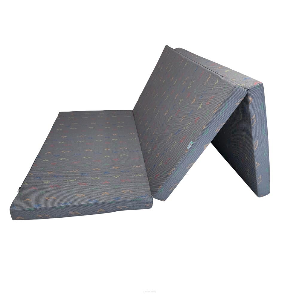 FORTISLINE Matelas de voyage pliable XL 195 x 120 x 8 cm | Matelas d'invité pliable | Certificat Oeko-Tex | Housse microfibre amovible | Mousse de polyuréthane | Idéal pour le camping et les invités