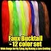 Faux Bucktail Fly Tying Materials Kit –12 & 16 Colors Synthetic Bucktail Hair for Fly Fishing Jig & Streamer Lure Making Making (12-Color Set)