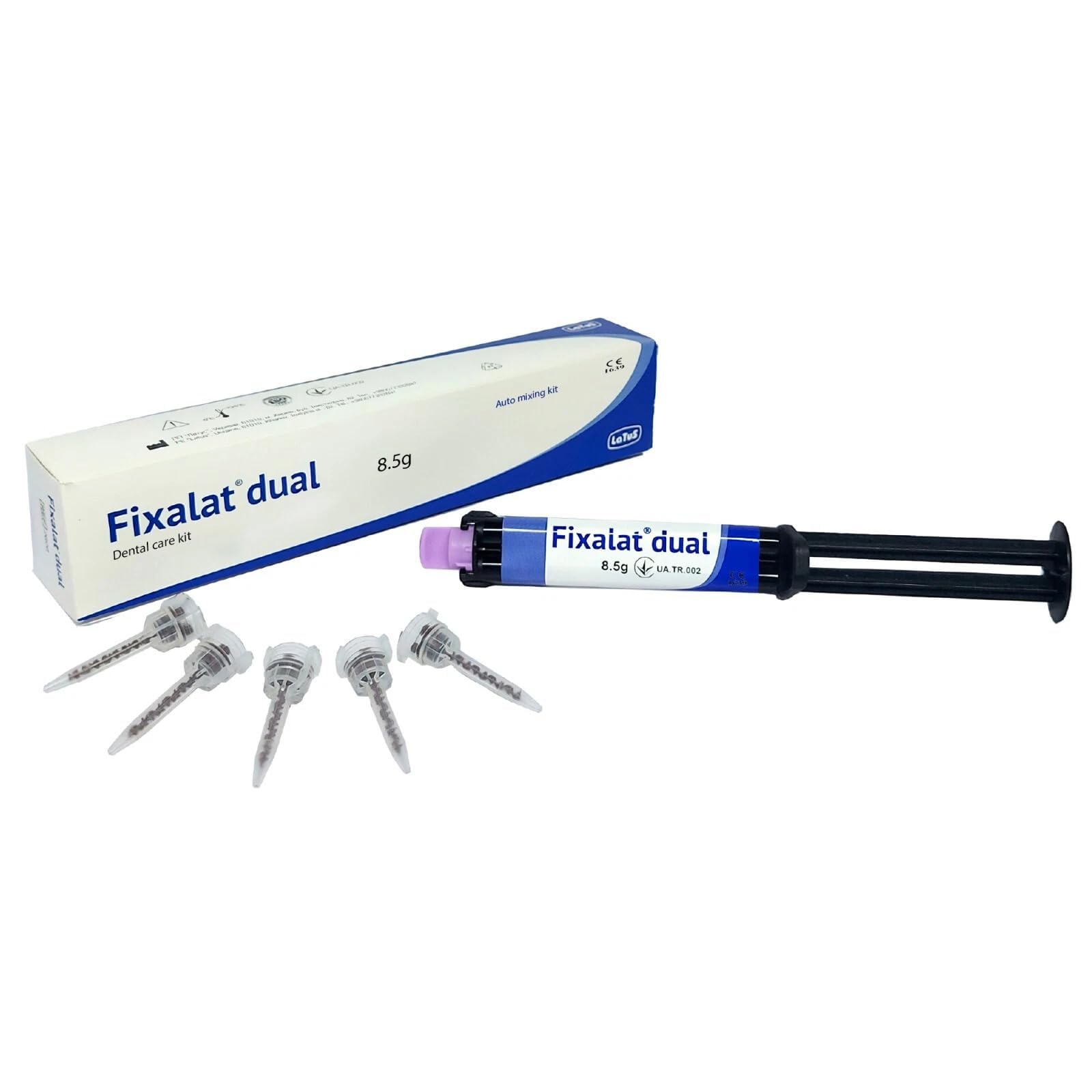 Dental Repair Kit for Permanent Applications Tooth Filling Repair For Implants, Veneers, Inlays, Onlays,Crown, Bridges Two Component Self Cure Automix Cartridge