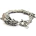 Ovalbuy Silver-Tone Alloy Metal Dragon Bracelet