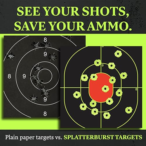 Image of Splatterburst Targets - 12 x18 inch - Silhouette Splatter Target - Easily See Your Shots Burst Bright Fluorescent Yellow Upon Impact - Made in USA