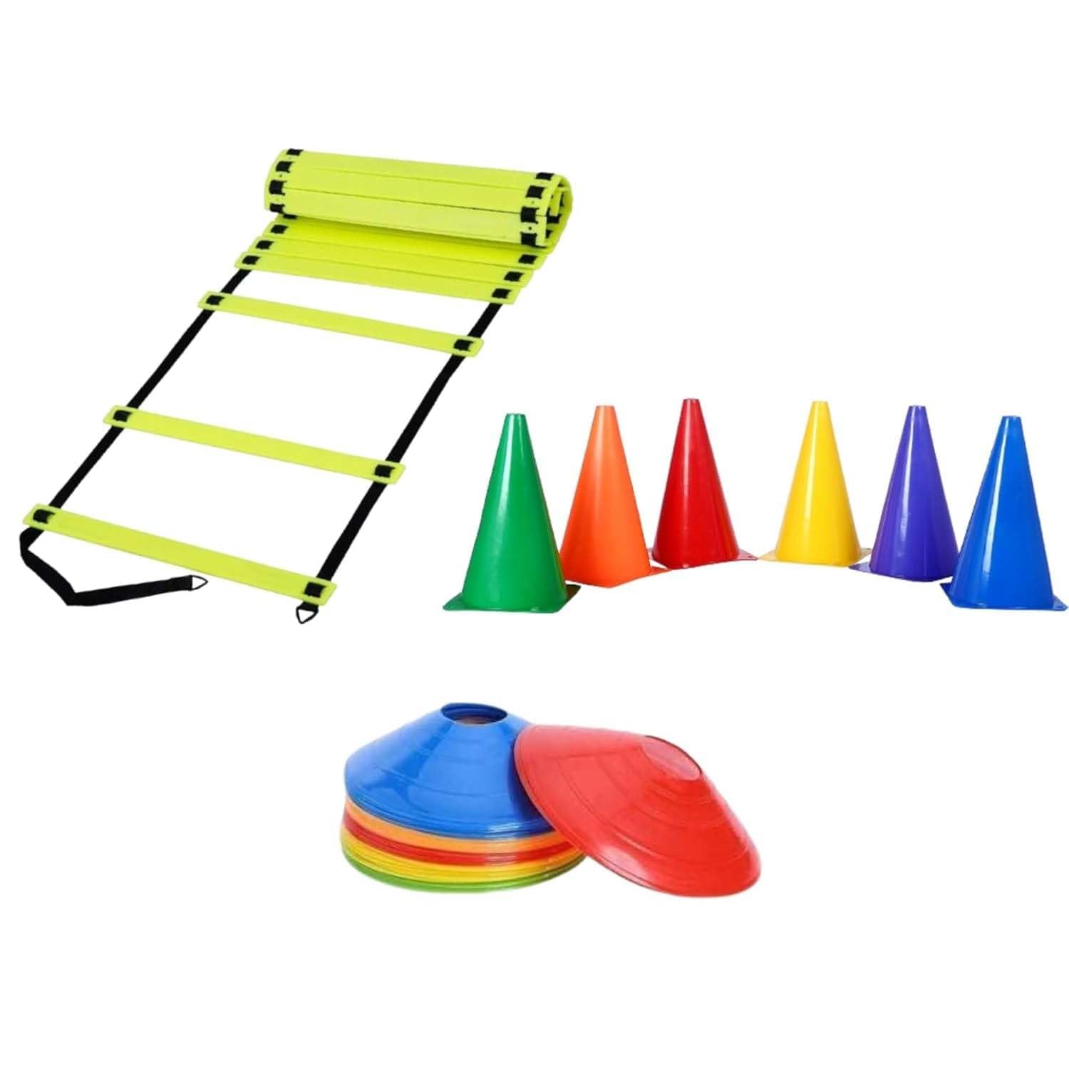 Football Training Kit 4m Ladder, Soccer Cone 10 pcs, Cone Marker 6 inch 6 pcs for for Enhancing Speed, Agility, and Athletic Performance-image-45
