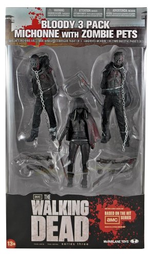 Walking Dead Série 3 Lot de 3 Figurines Sanglantes et d'action Noir/Blanc