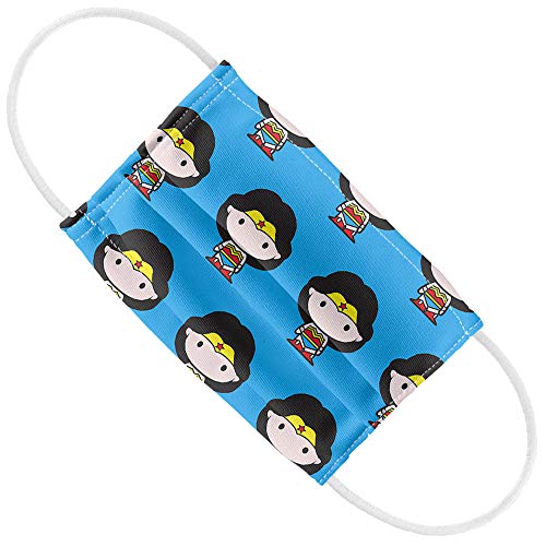 Popfunk Wonder Woman Kids Cute Chibi Character Pattern 1-Ply Reusable Face Mask Covering with Adjustable Nose Wire