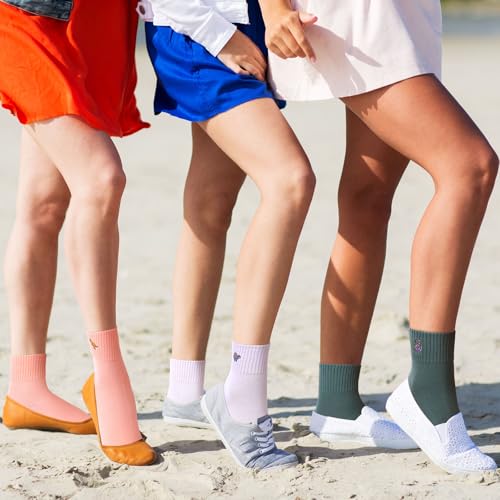 Image of Eurzom 10 Pairs Socks Womens Crew Elastic Ankle Length Cotton Socks Aesthetic Cute Lightweight Low Cut Gifts for Women