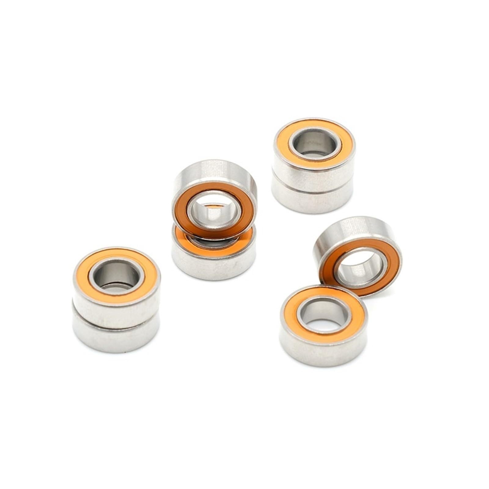 Gqnblvhzupdm One Color Industrial Shaft Bearings, 695-2Rs Bearing Abec-7 10Pcs 5X13x4 Mm Miniature 695Rs Ball Bearings 619/5Rs Z2v1 Orange Sealed 695 2Rs Lucky