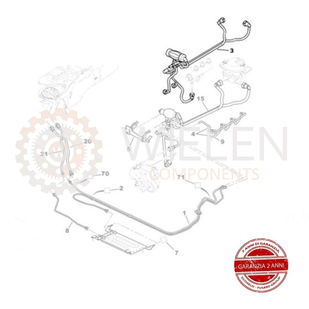 KIT TUBI CONDOTTO CARBURANTE CON SENSORE E POMPA COMPATIBILE CON CITROEN XSARA 1.4HDI, PEUGEOT 206 307 1.4HDI - 1574.T2 1574T2