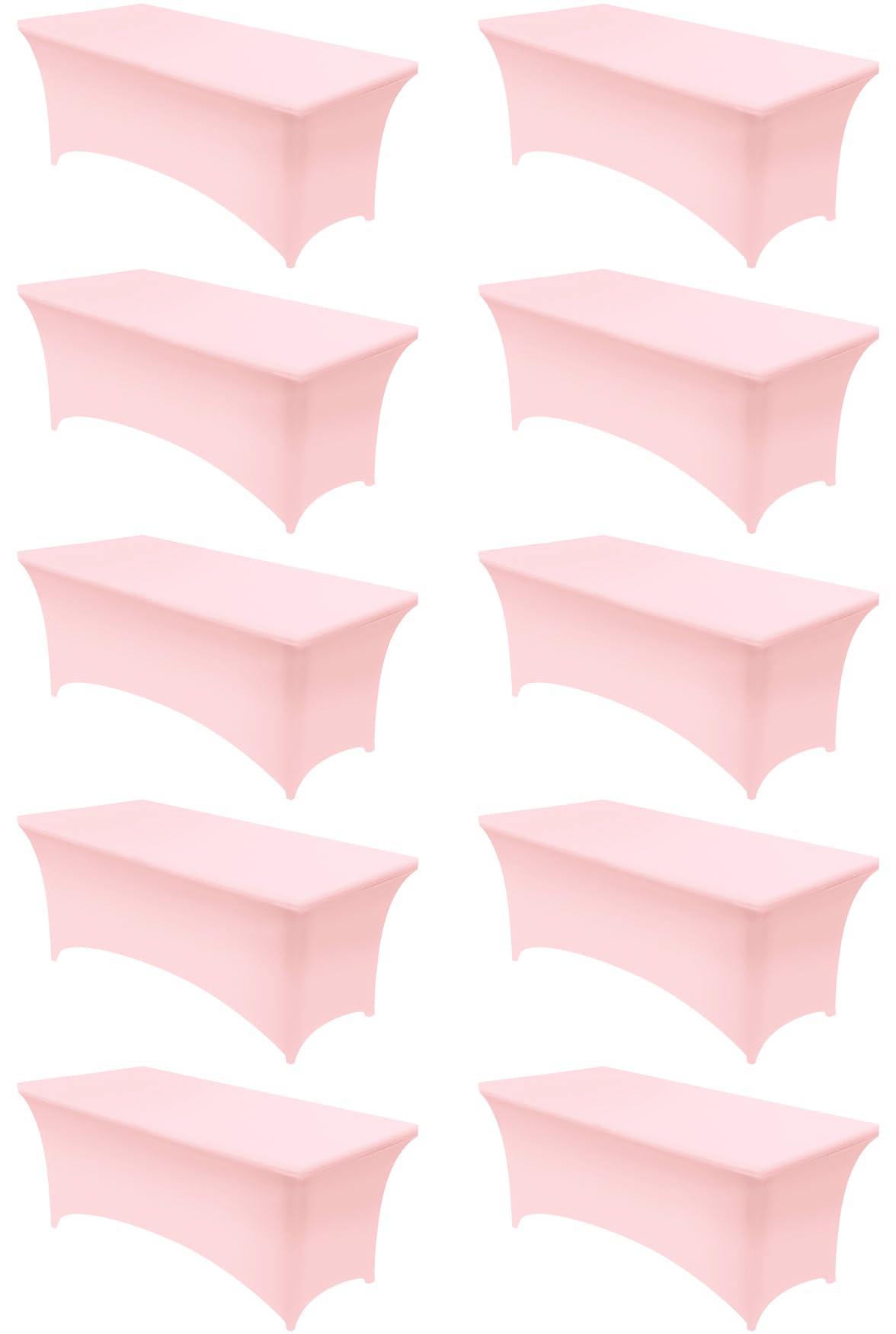Utopia Kitchen Spandex Table Cloth 10 Pack [6FT, Pink] Tight, Fitted, Washable and Wrinkle Resistant Stretch Rectangular Patio Table Cover for Event, Wedding, Banquet & Parties [183Lx76Wx76H] cm