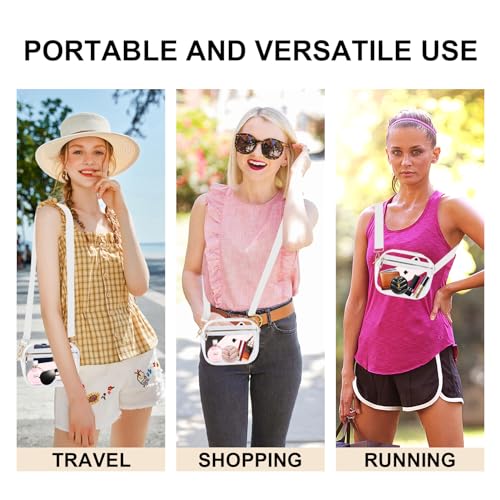 Image of Fibrdoo Clear Bag Stadium Approved, Leather Clear Crossbody Purse Bag for Concerts Sports Events Festivals