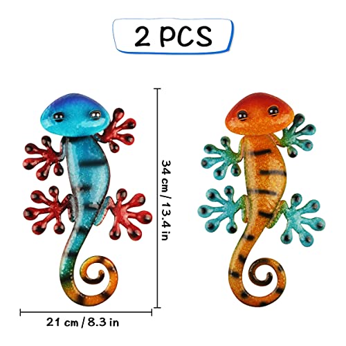 Kikone 2 Pezzi Decorazione geco in metallo