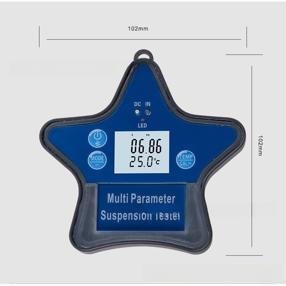 9-in-1 Wasserqualitätsprüfer pH Salz ORP für tuya App Digitaler Pooltester pH Salz Temperatur Leitfähigkeit für tuya Smart Wassertester für Pool Aquarium Labor Wasseranalysegerät 9 Parameter pH ORP | Misst 9 Werte gleichzeitig, für tuya App , Echtzeit-Dat
