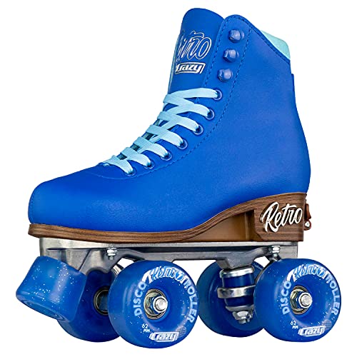 Crazy Skates Retro Roller Skates | Adjustable Or Fixed Sizes | Classic Quad Skates For Women And Girls - Blue (Adjustable) (Size: Medium | Us Mens 3-6 | Us Ladies 3-6 | Eu 35-38) #TOP4