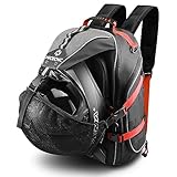 NICECNC Motorcycle Helmet Backpack 35L Large Capacity Motorcycle Helmet Bag, Universal Motorcycle Riding Backpacks for Men Motorcycle Lugguge Storage Bag with Hidden Net, Red