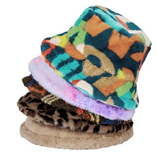 Zando MNFUZHS5375A041P Fuzzy Bucket Hat For Women Winter Bucket Hat Warm Faux Fur Hat thumb #6