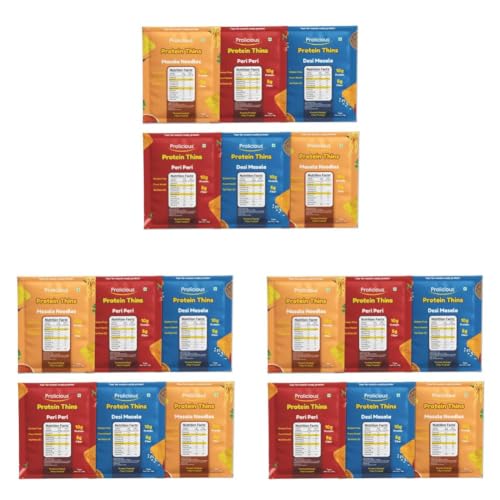 Image of Prolicious Gluten Free Protein Thins Combo | Crispy Healthy Snack Variety Pack | High Protein & Fibre-Rich Gluten Free Snacks | No Maida | Anytime Snacking (Pack of 18, 50g each)